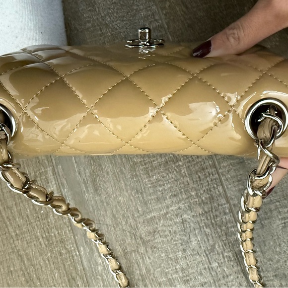 Chanel Patent Mini Square in Tan - Picture 5 of 10